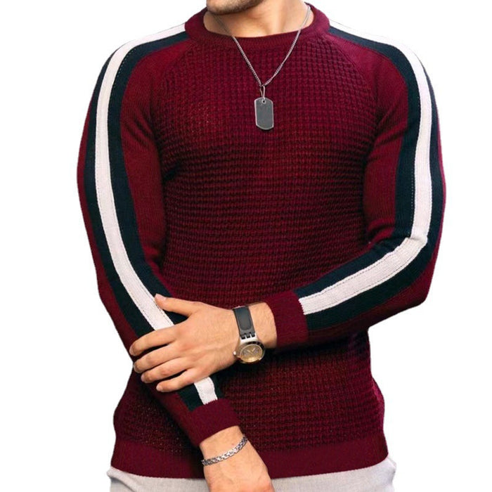 Contrast Casual Loose Bottomed Sweater For Men