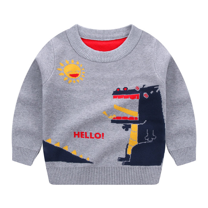 Boys cotton double-layer trendy fan warm sweater