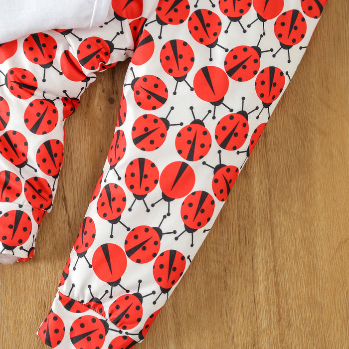 Clothing Girls' Long-sleeved Cartoon Ladybug Romper