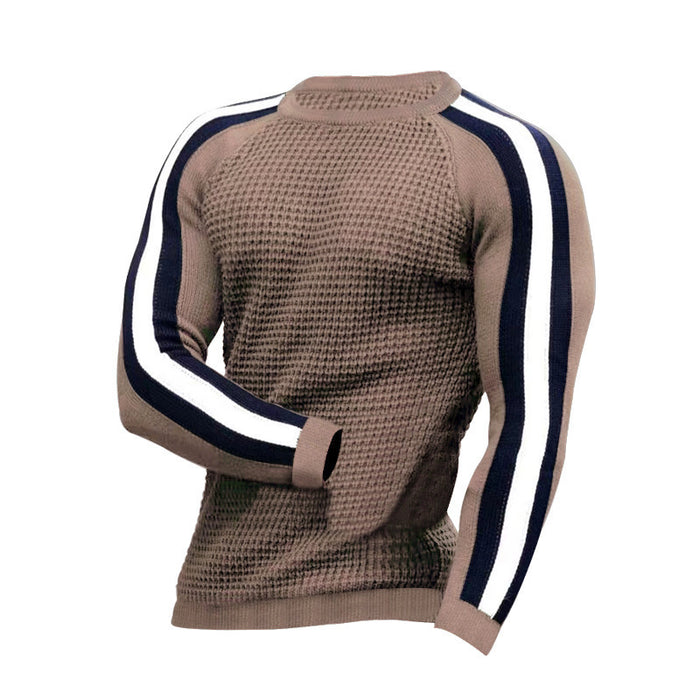 Contrast Casual Loose Bottomed Sweater For Men