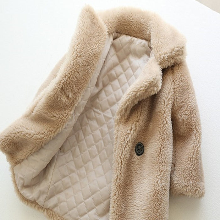 Fur children's wear Lapel cashmere coat