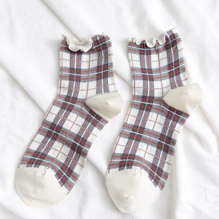 Plaid women's socks