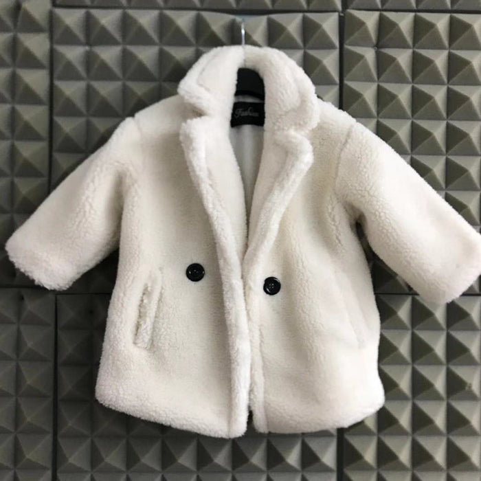 Fur children's wear Lapel cashmere coat