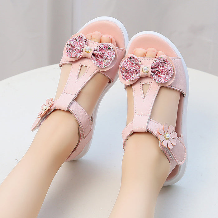 New Fashion Princess Shoes Little Girl Soft-soled Middle-aged Children's Student Beach Shoes