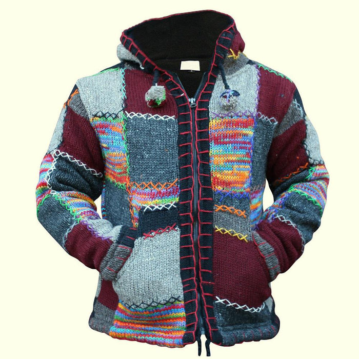 Thicken warmth stitching ethnic style sweater men