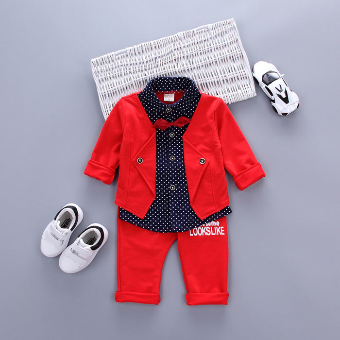 Children's Boys' Clothing Set Fake Two-piece Set