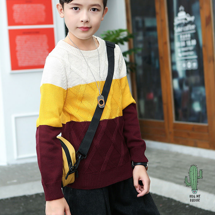 Boys' Autumn And Winter Bottoming Knitted Sweater