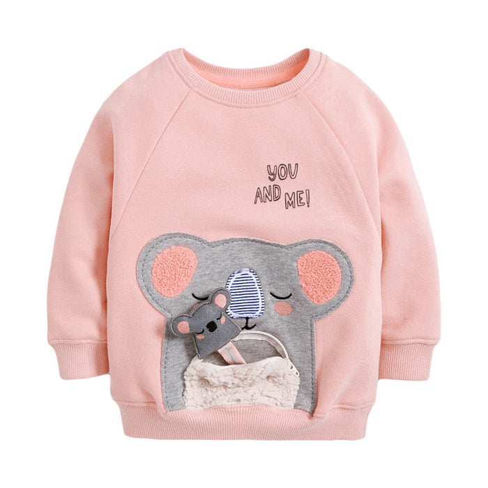 Autumn And Winter Cartoon Girls Sweater Long-sleeved Round Neck Children's Sweater