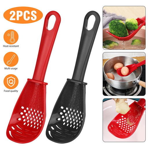 2PCS Kitchen Cooking Spoon Tool Multifunction Scoop Soup Skimmer Heat Resistant Kitchen Cooking Spoon - Muska storeMuska storemuskastore