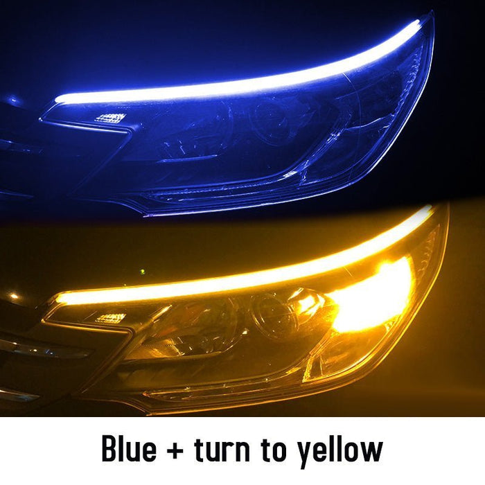 2pcs Led DRL Car Daytime Running Lights Flexible Waterproof Auto Turn Signal Yellow Brake Side Headlights Light - Muska storeMuska storemuskastore