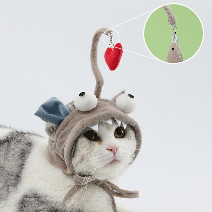 Head Wearing Feather Funny Cat Stick Funny Cat Toy Stick Gray Big Eye Pet Toys Pet Products