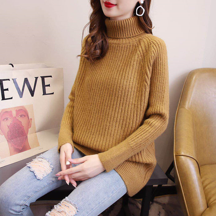 Women's thickened outer wear high-necked sweater