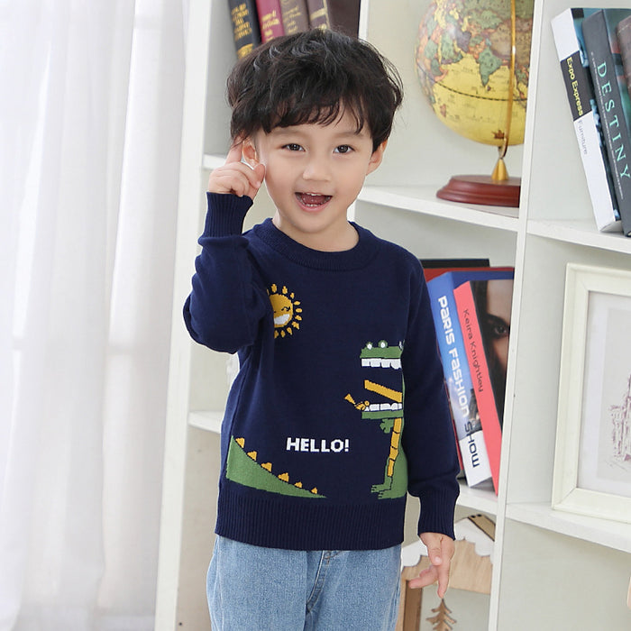 Boys cotton double-layer trendy fan warm sweater