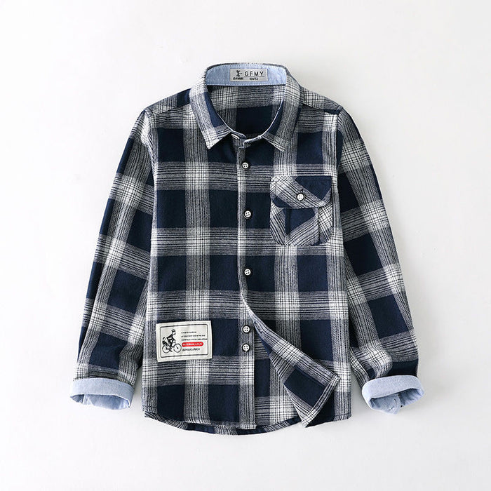 Boys plaid shirt long sleeve