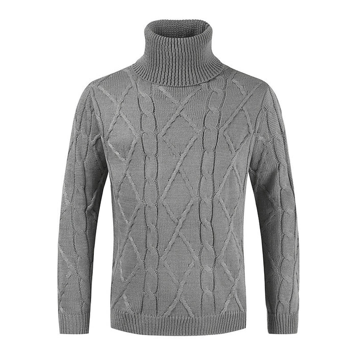 Rollkragenpullover für Herren, locker, einfarbig