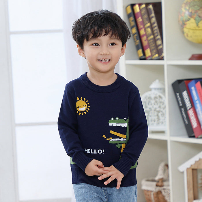 Boys cotton double-layer trendy fan warm sweater