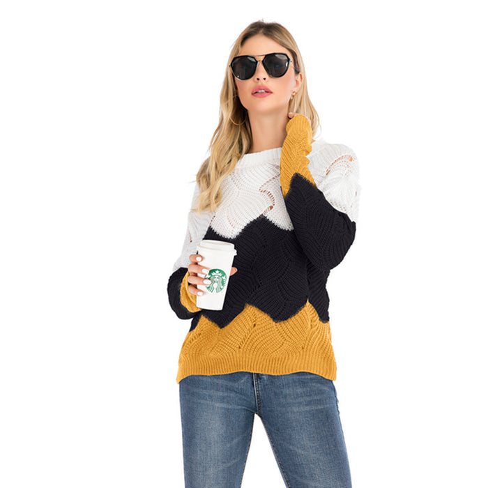 Women's loose-fitting rainbow knit sweater