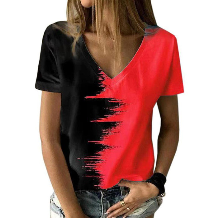 Women's Printed Short Sleeve Casual Shirt