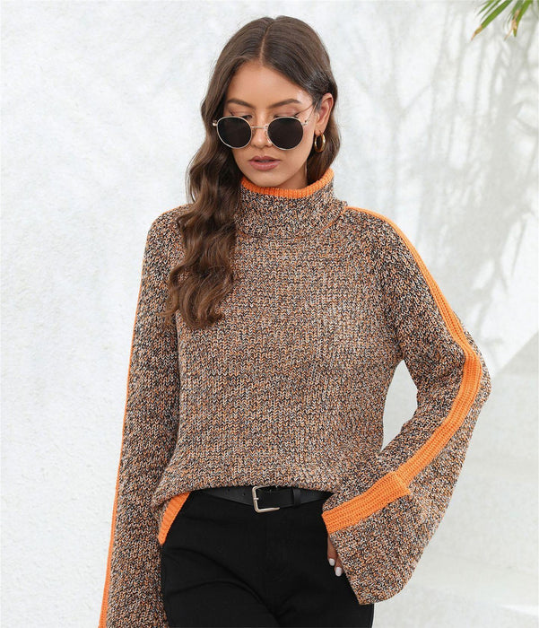 Women Sweater Patched Color