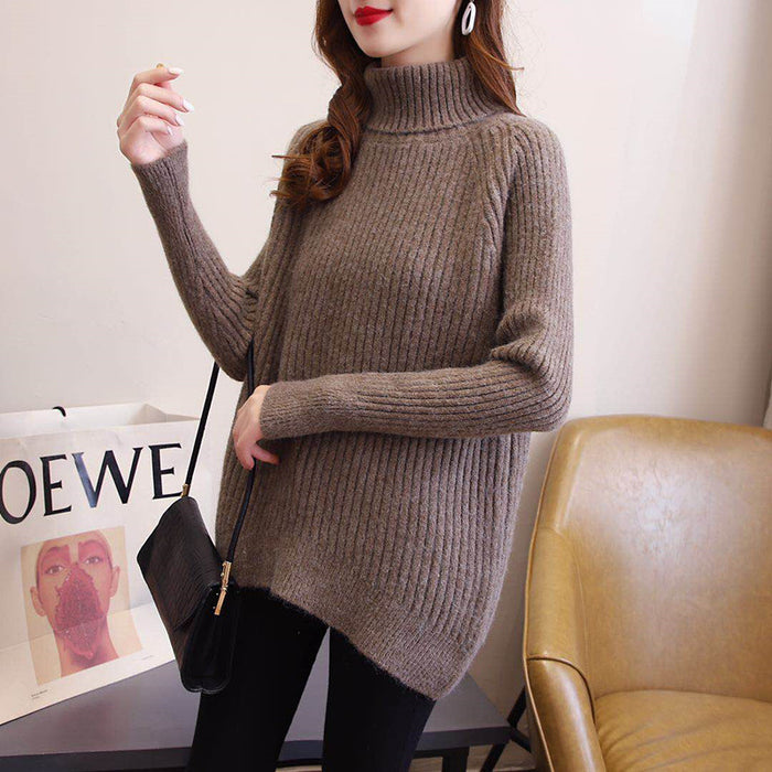 Women's thickened outer wear high-necked sweater