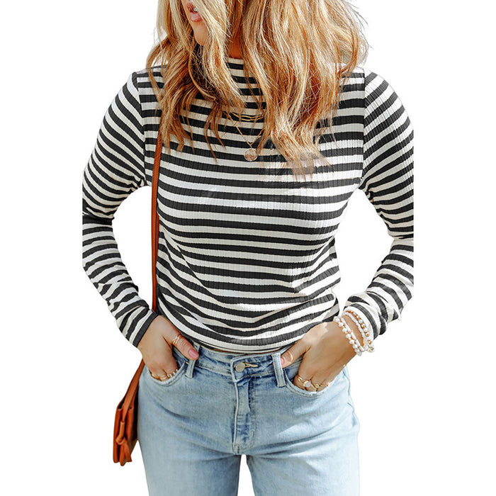 Women's Striped Sweater European And American Leisure Style