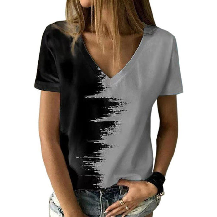 Women's Printed Short Sleeve Casual Shirt