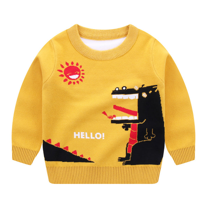 Boys cotton double-layer trendy fan warm sweater