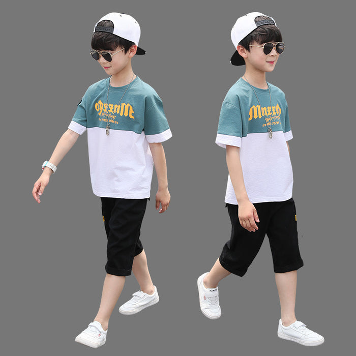 Boys' Printed Short Sleeve Shorts Set