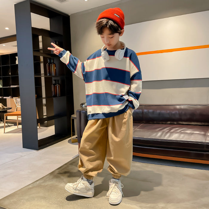 Boys' Sweater Casual Hedging Stripes