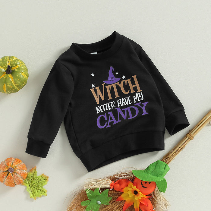 New Autumn Halloween Long-sleeved Printed Sweater For Boys And Girls Children's Bottoming Shirt Top