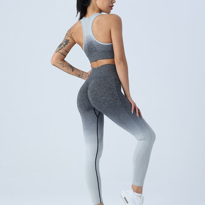 Yoga Pants Knitted Vest Bra Set