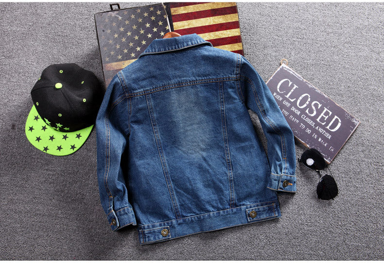 children girls ripped denim jacket kids boys kinny coat tops