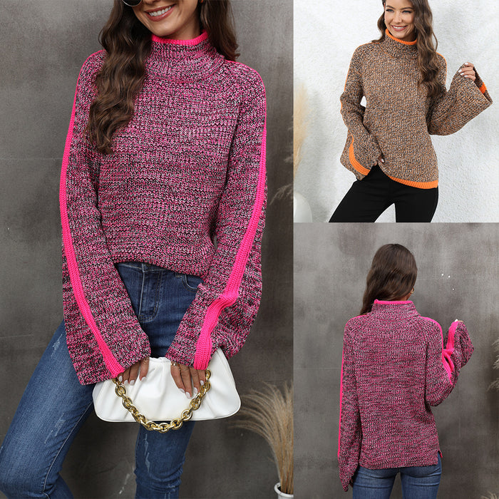 Women Sweater Patched Color