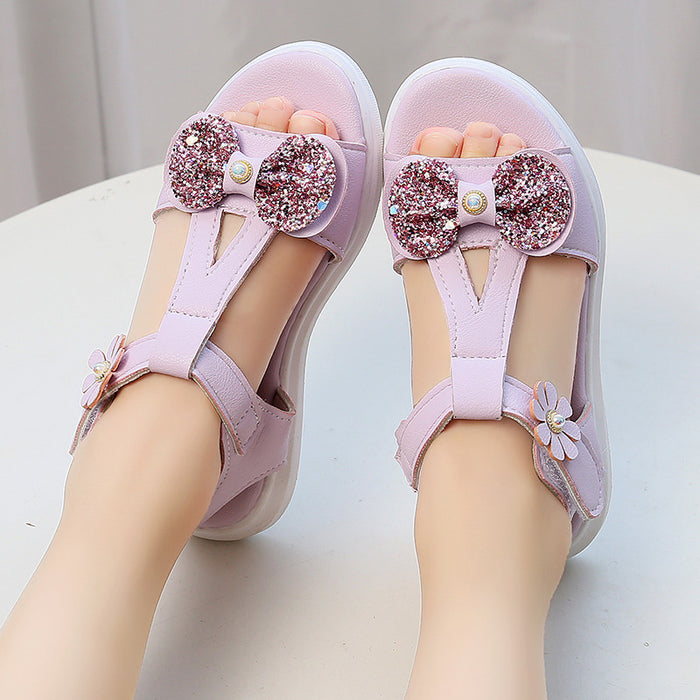 New Fashion Princess Shoes Little Girl Soft-soled Middle-aged Children's Student Beach Shoes