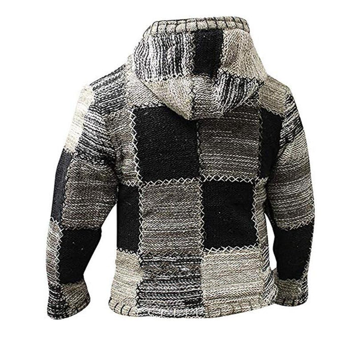 Thicken warmth stitching ethnic style sweater men