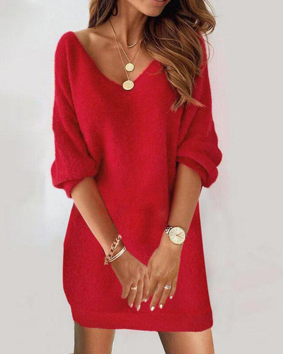 Women's Gorgeous Red Foam Beads Plain Plush Dress