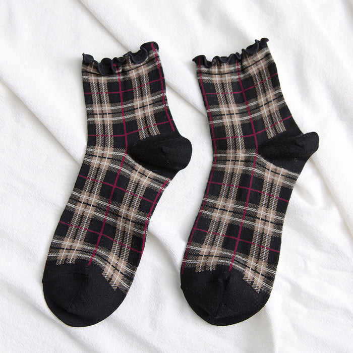 Plaid women's socks