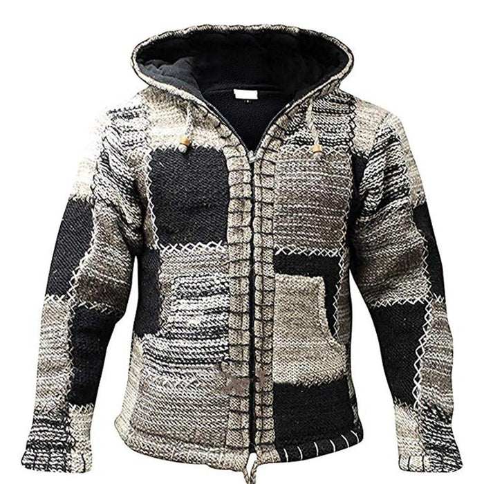 Thicken warmth stitching ethnic style sweater men