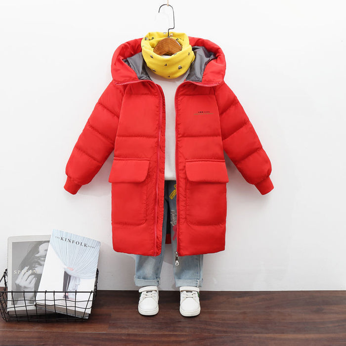 Bright And Colorful Mid-length Down Jacket Warm And Breathable Reflective Mirror