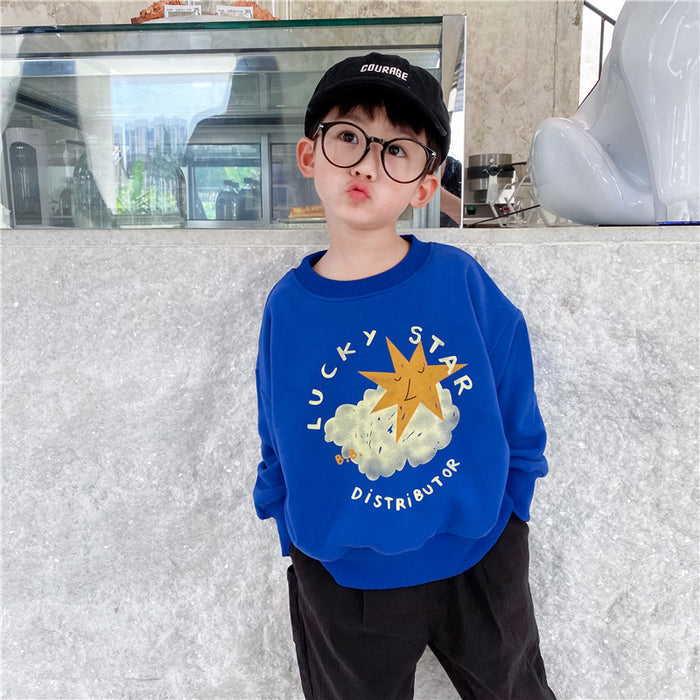 Cotton fleece cartoon boys and girls baby sweater