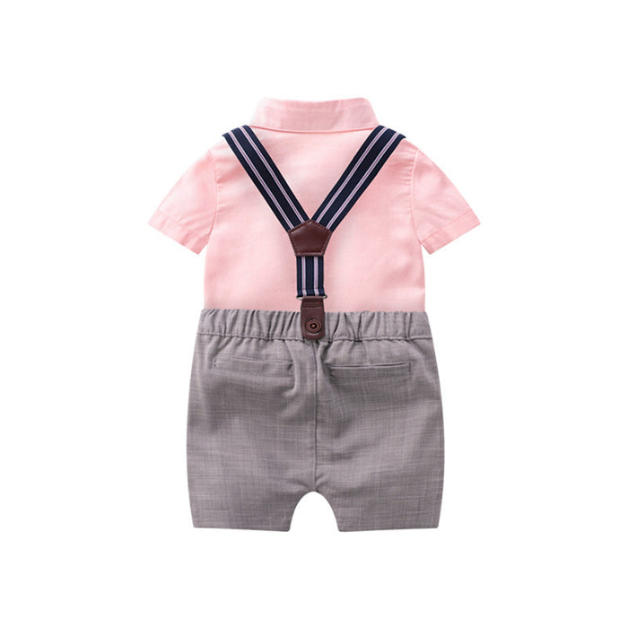 Baby gentleman suit summer short-sleeved baby clothes