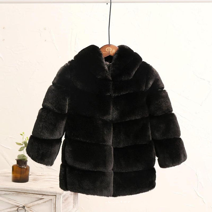 Children's Fur Coat Imitating Otter Rabbit Fur Girls Padded Children's Clothing