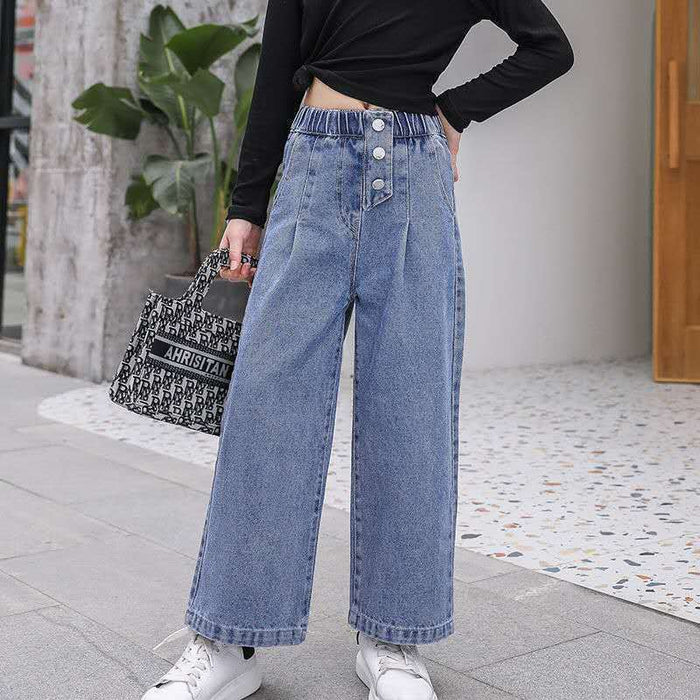 Fashion Loose Simple Casual Girls Jeans