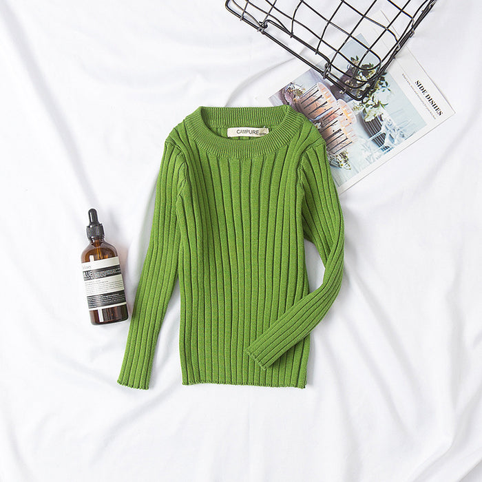 Spring And Autumn Close-fitting Sweater Crew Neck Cotton