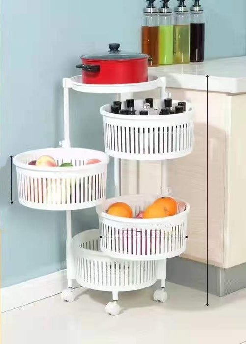 Kitchen Shelving New Household Multilayer Rotating Floor-To-Ceiling Storage Shelving