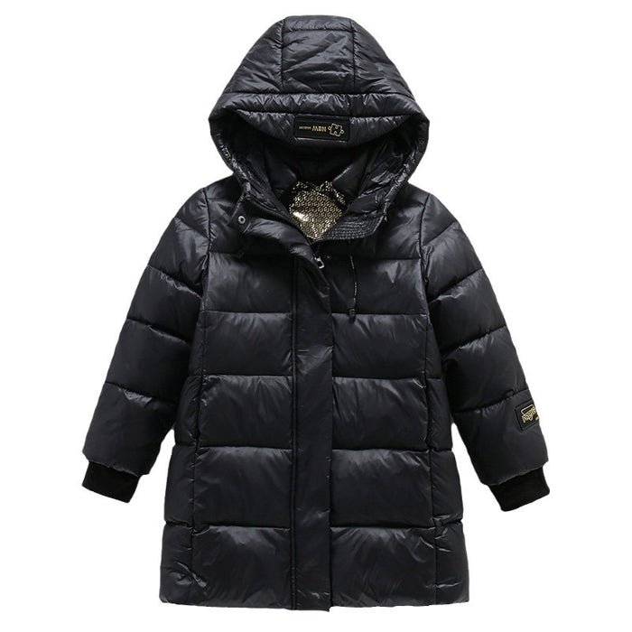 Fashion Girls Down Jacket Mid-length Thickened