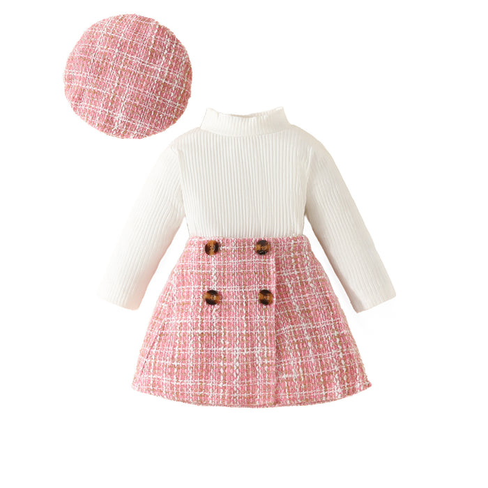 Toddling Girls Fashion Long Sleeve Skirt Suit