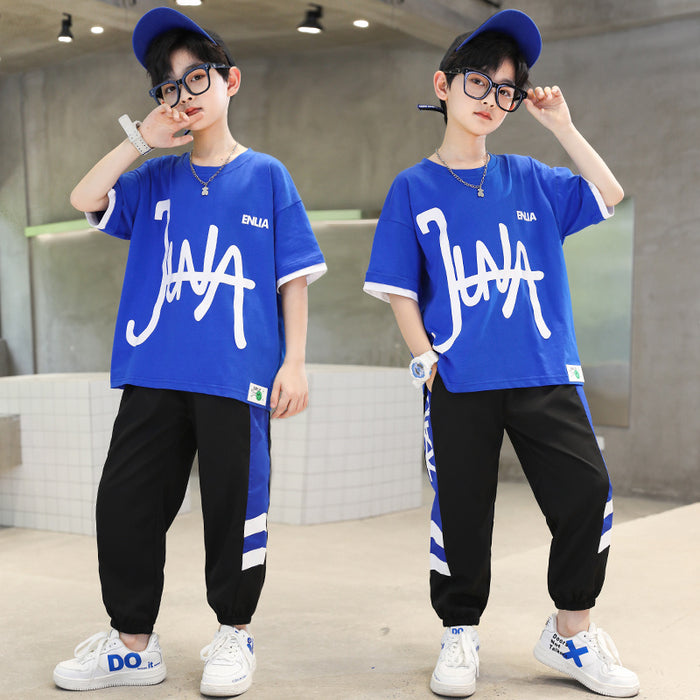 Short-sleeved Summer Clothes Children's Fashionable Two-piece Suit