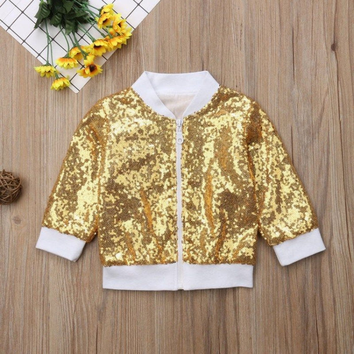 Kleidung Kinder Kinder Jacke Mantel Baby Mädchen Mädchen Weiß Gold