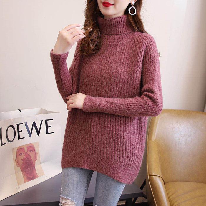 Women's thickened outer wear high-necked sweater